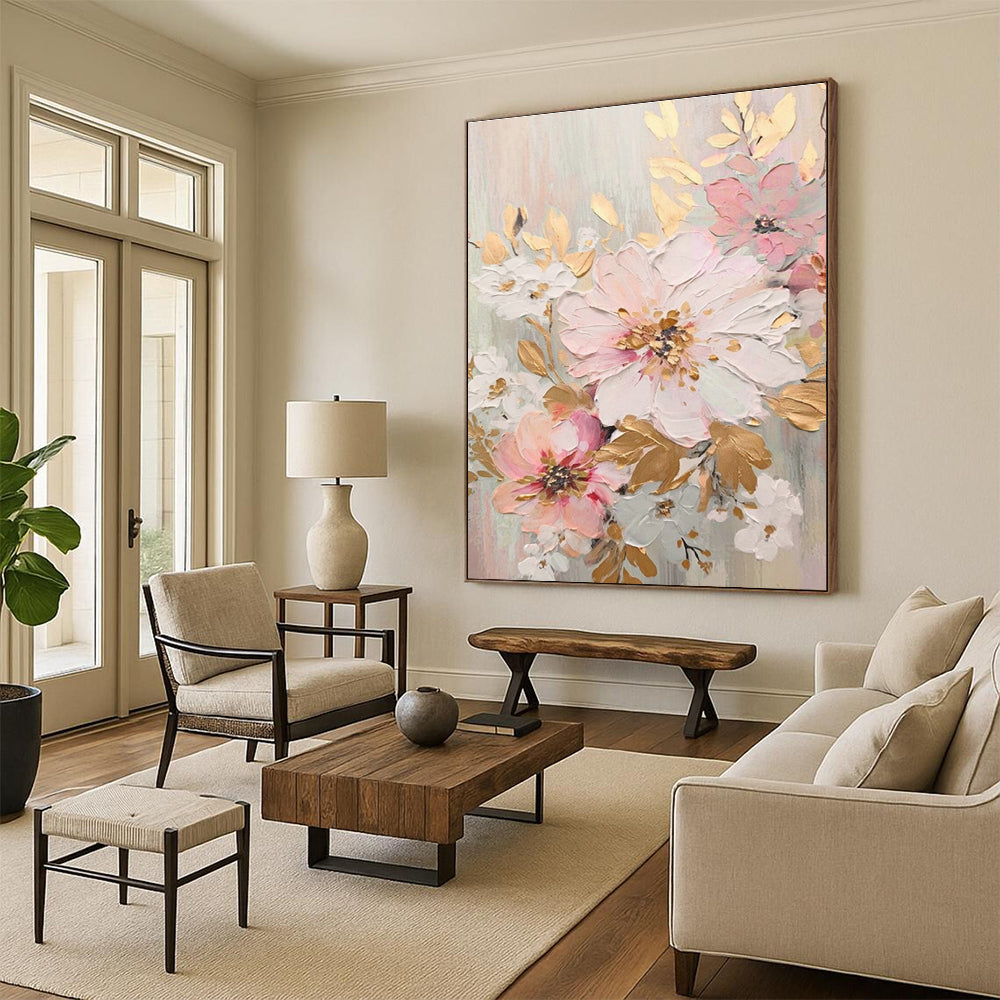 Hand - Painted Abstract Art Triptych for Bedroom & Office DLZ1397