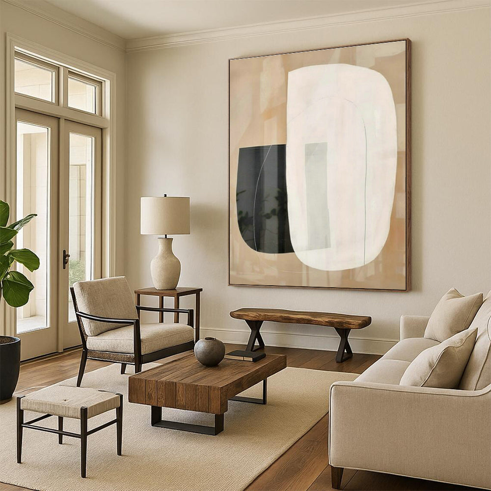 Large Customizable Hand-Painted Abstract Canvas for Bedroom Walk-in Closet and Living Room Bay Window Wall DLZ1950