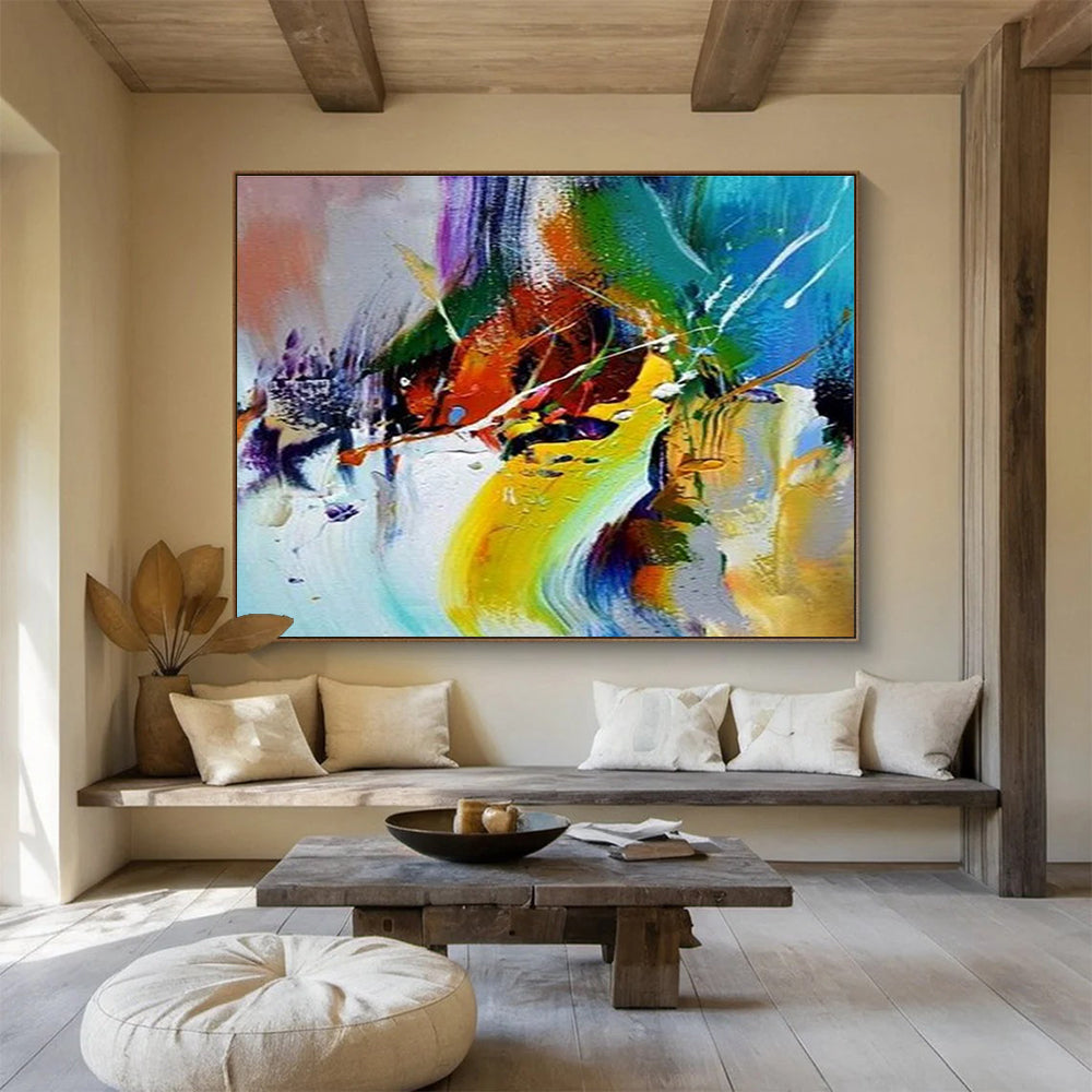 Color - Burst Abstract Painting with Vivid Rainbow Hues THY280