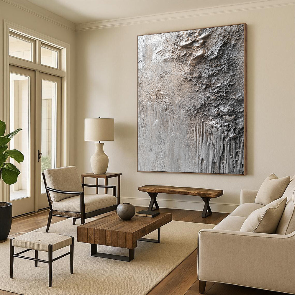 Concrete - Like Textured Gray Abstract Artwork GER251