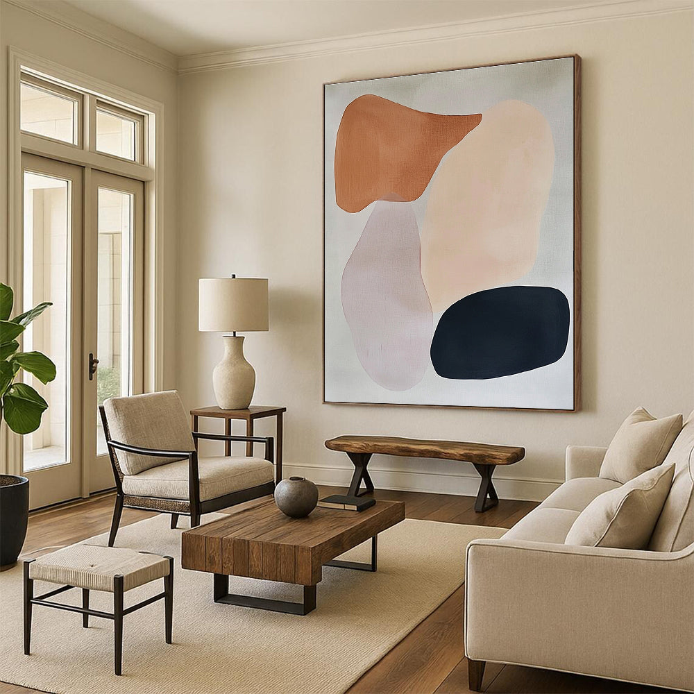 Earth - Toned Organic Shapes Abstract Painting GER851