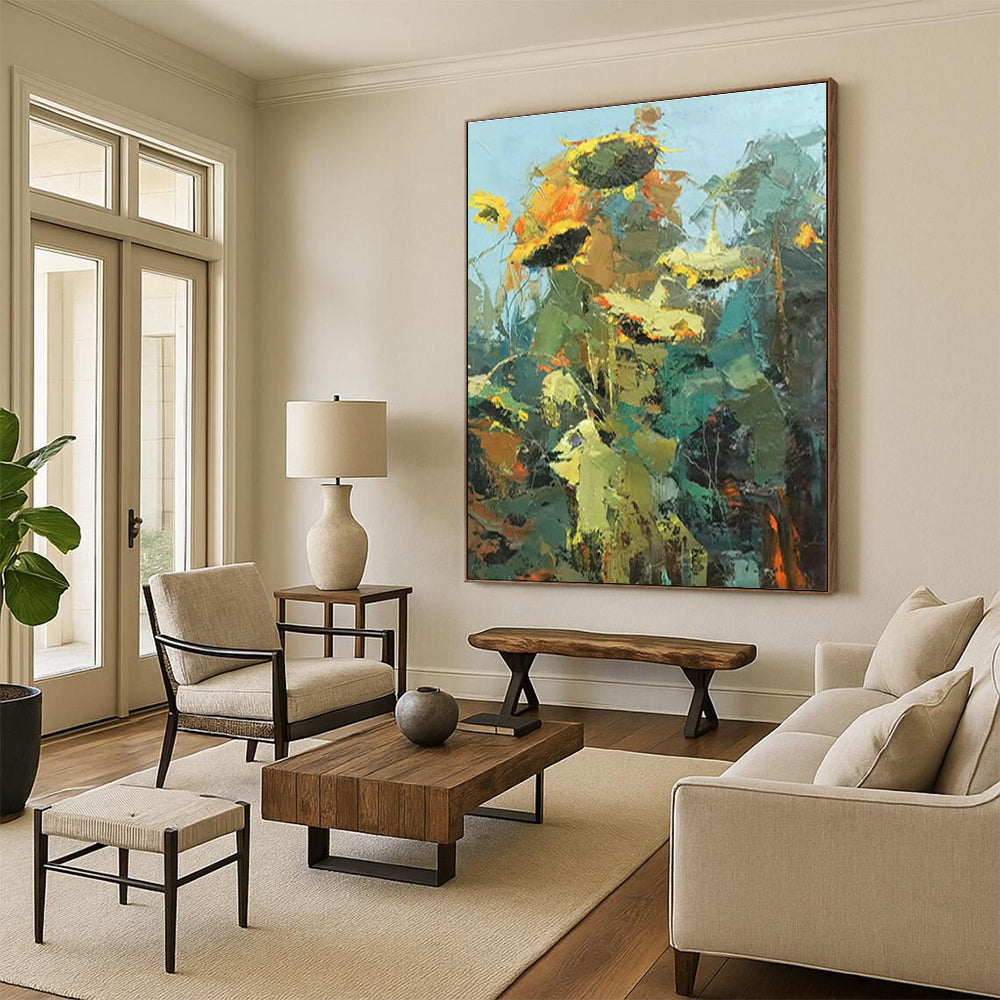 Immense Customizable Hand-Painted Abstract Mural for Bedroom & Dining Room DLZ1052
