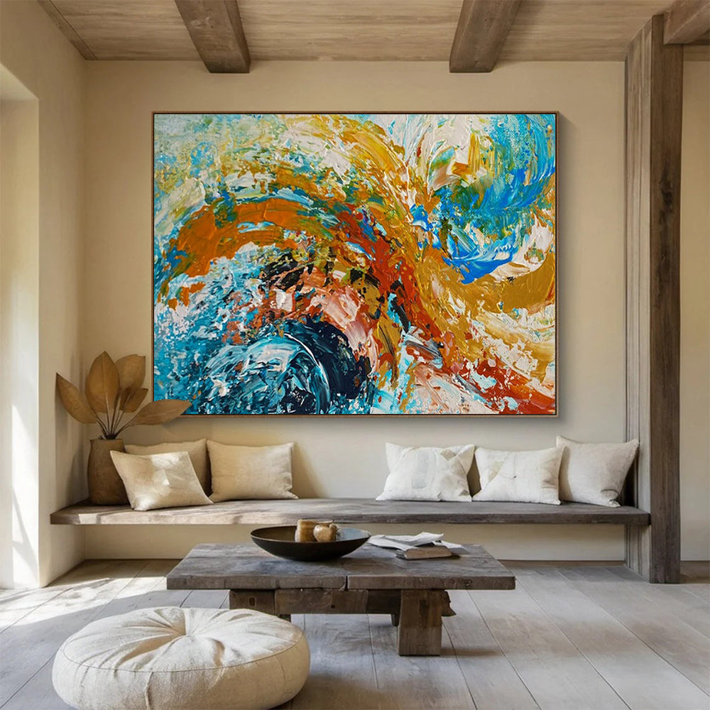 Color Burst Abstract Painting with Energetic Hues THY359