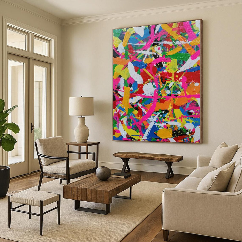 Large Handcrafted Abstract Canvas for Dining Room & Entryway DLZ1284