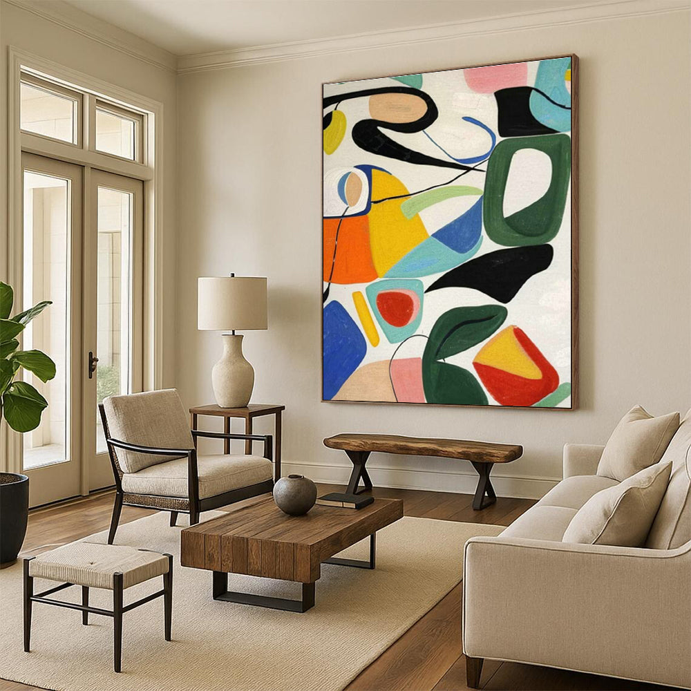 Hand-Painted Extra Large Abstract Painting for Living Room & Cottage Bedroom DLZ1193