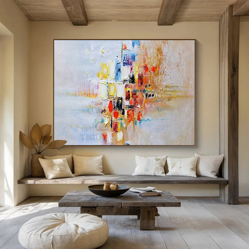 Colorful Urban Abstract Painting with Mixed Bright Hues THY180