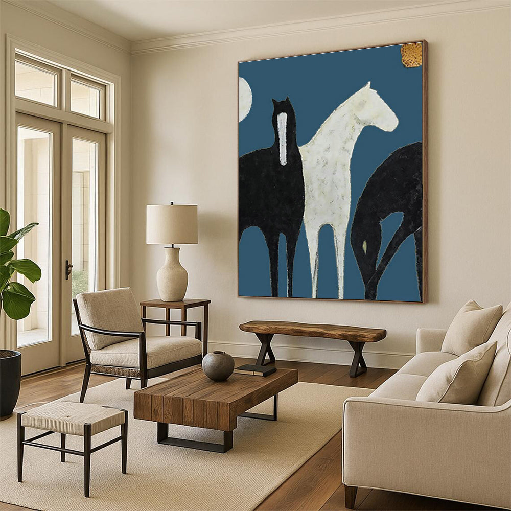 Large Custom - Sized Handmade Abstract Painting for Living Room and Dining Room DLZ2140