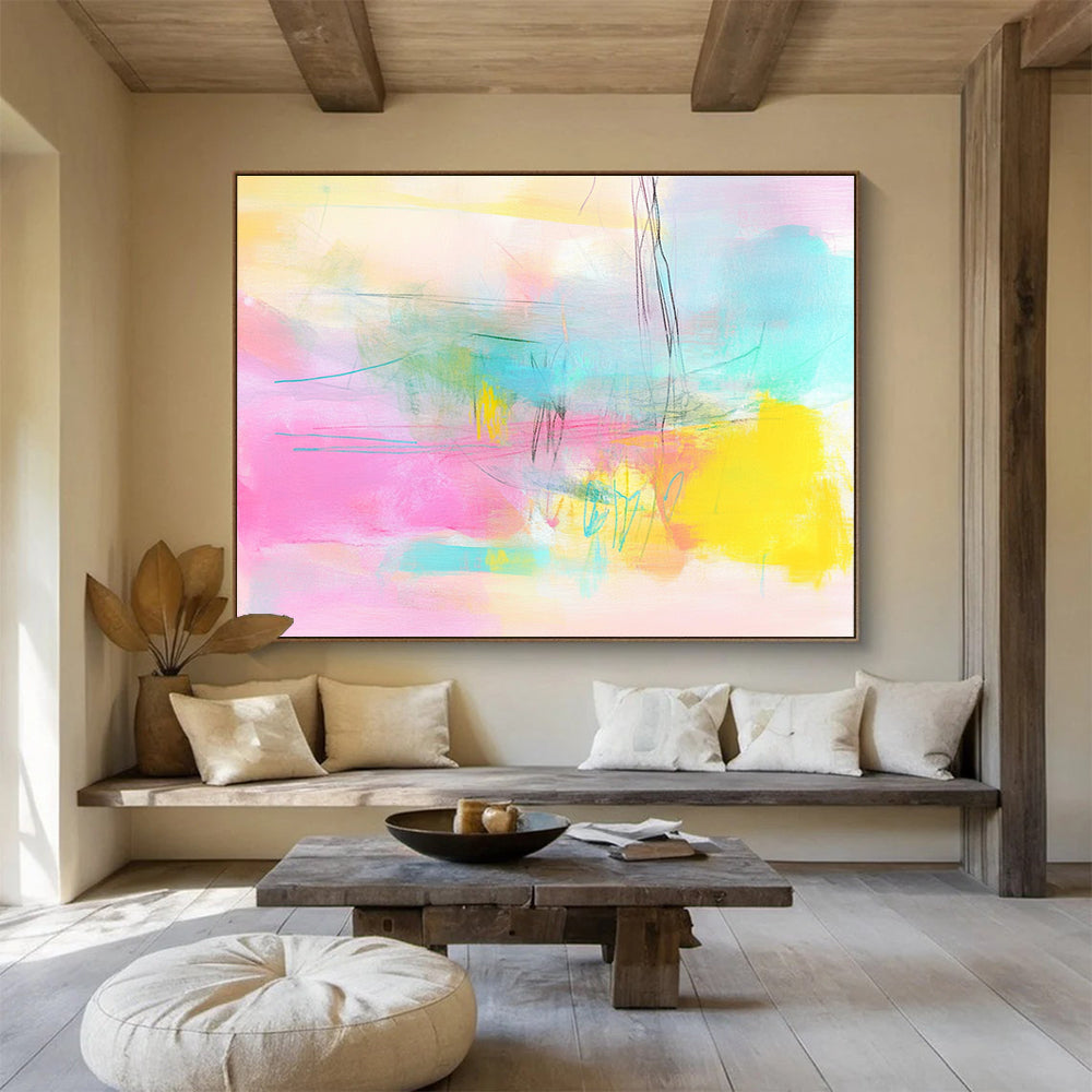Pastel Color Abstract Painting with Soft and Dreamy Hues DYP370
