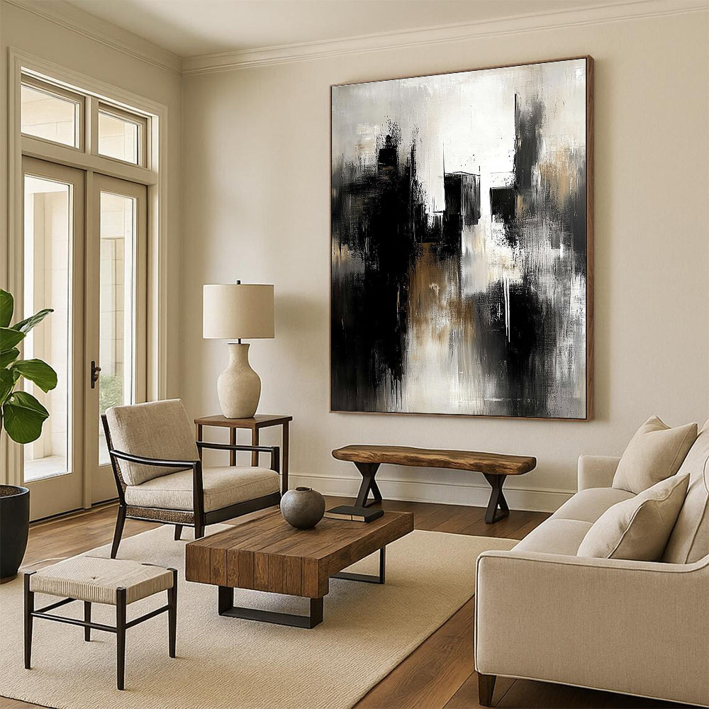Urban Abstract with Black White and Gray GER358
