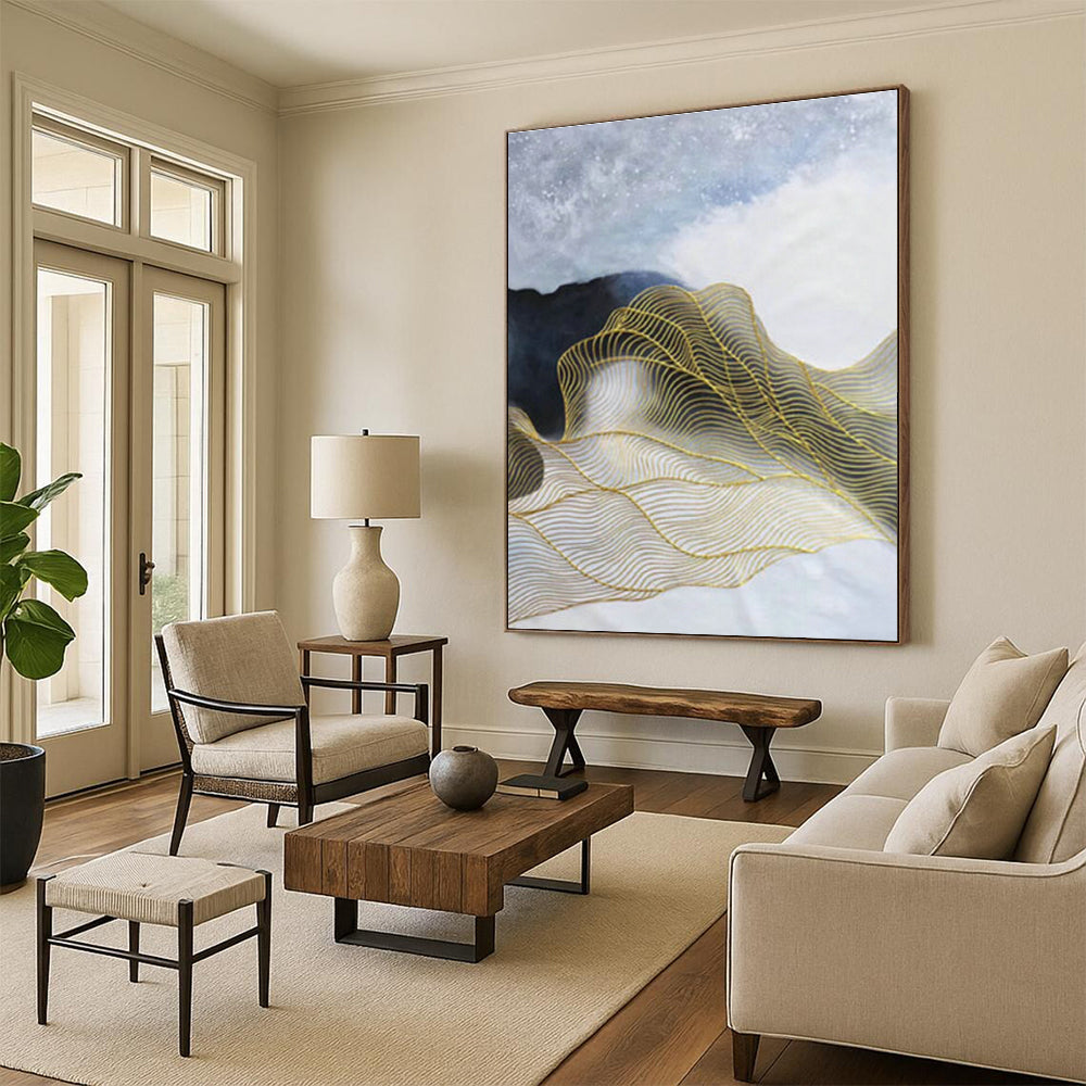 Oversized Abstract Hand - Painted Murals for Dining Room Banquets & Hallway Galleries DLZ0574