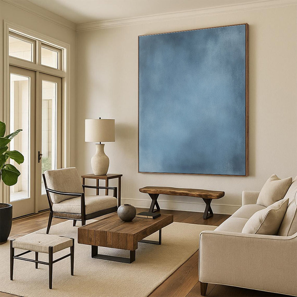 Blue Abstract Painting with Subtle Depth GER134