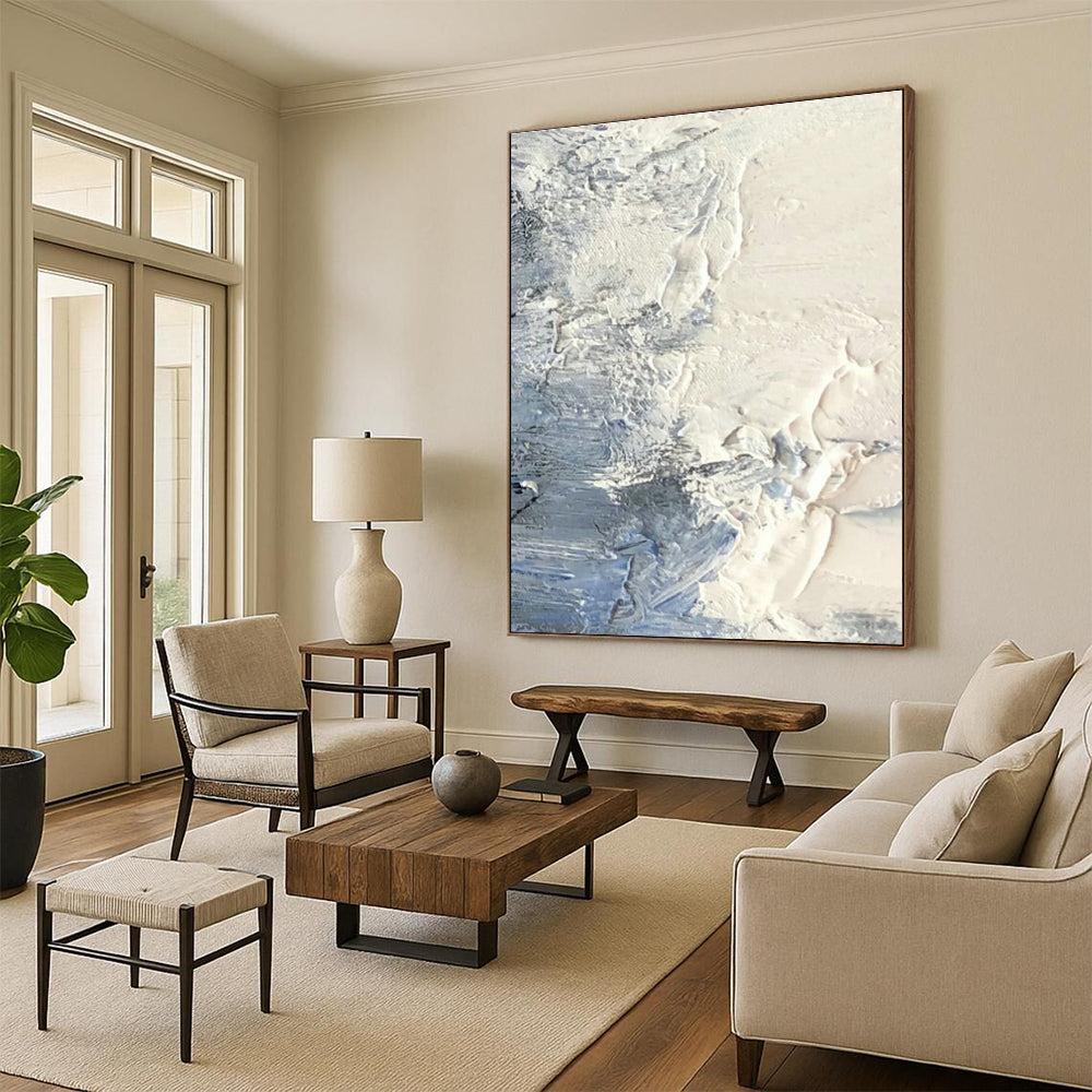 Mega-Sized Hand-Painted Abstract Mural for Cottage Bedroom & Entryway DLZ1272