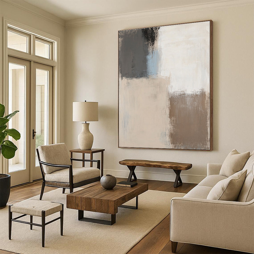 Muted Tone Abstract Painting with Soft Textures GER702