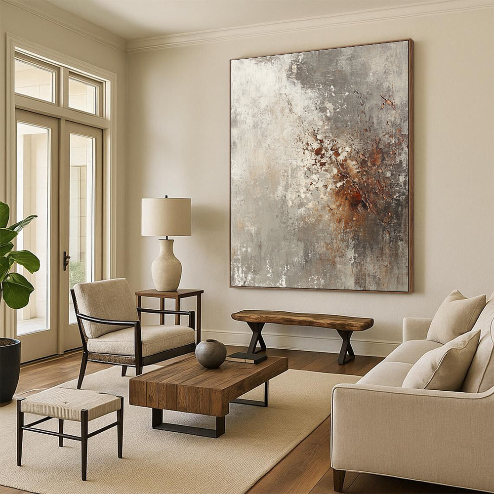 Textured Gray and Brown Abstract with Peeling Paint Effect GER293