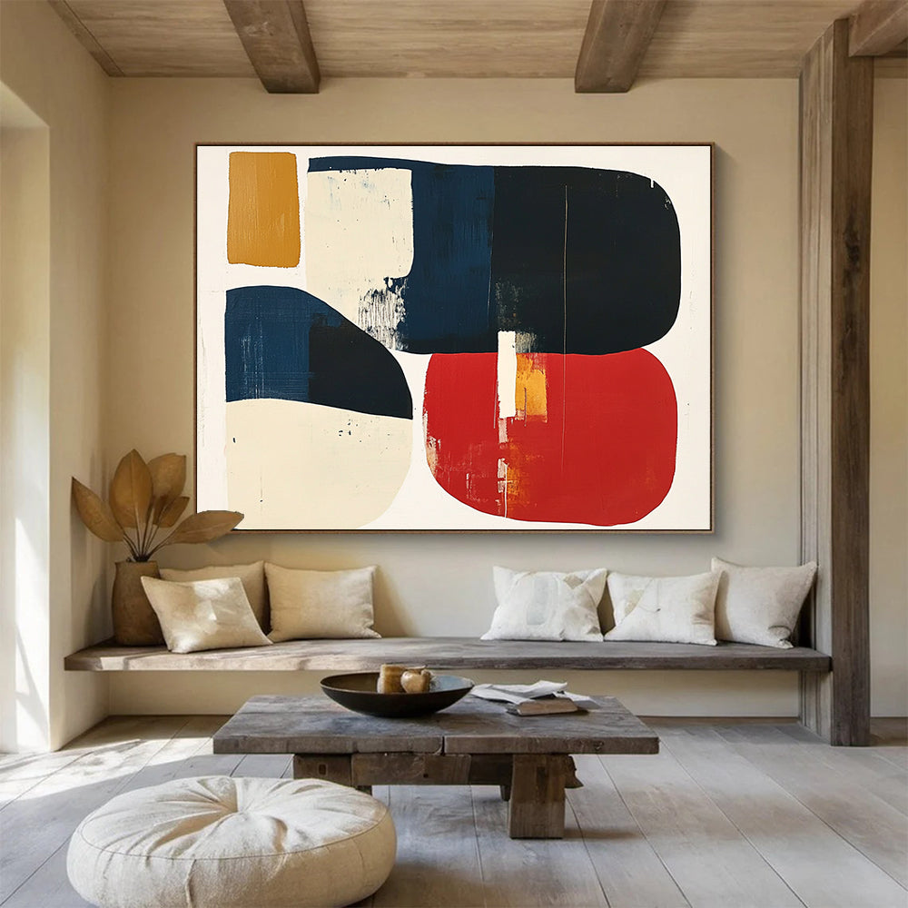 Color - Blocked Rounded Shapes Abstract Painting DYP082