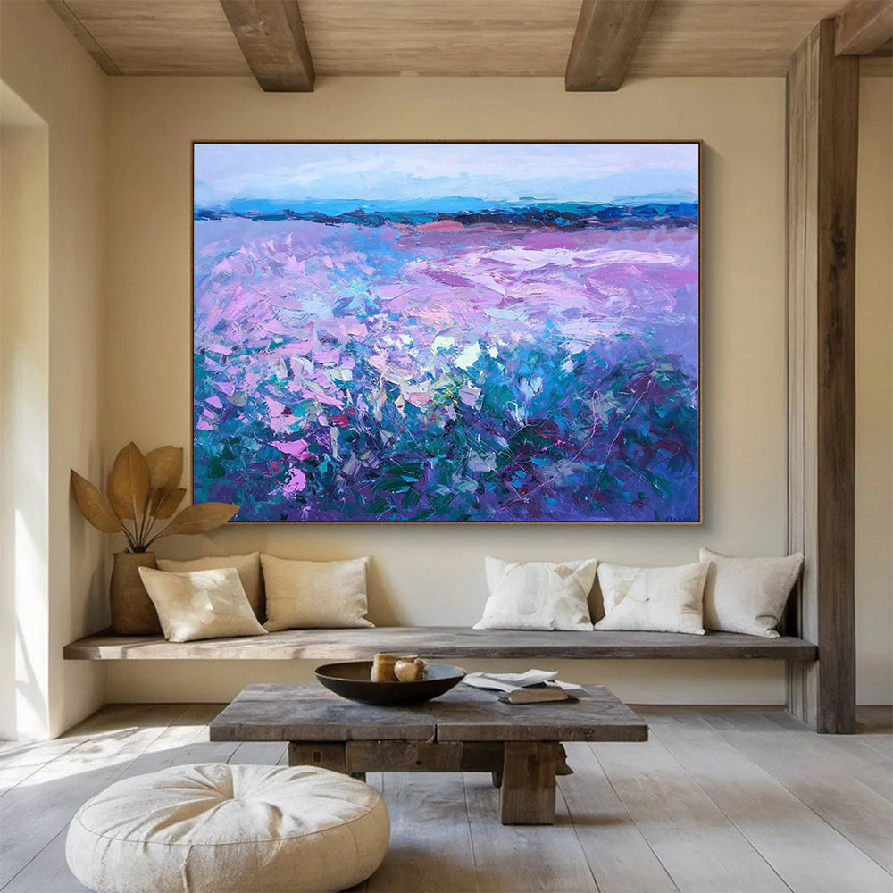 Purple Abstract Field Modern Painting THY453