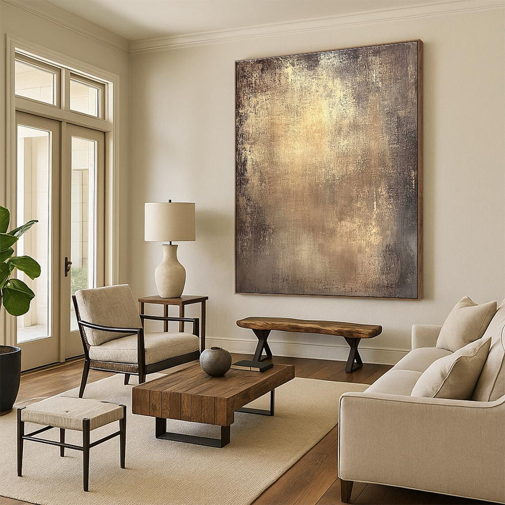 Gold - Textured Abstract Painting with Aged Elegance GER135