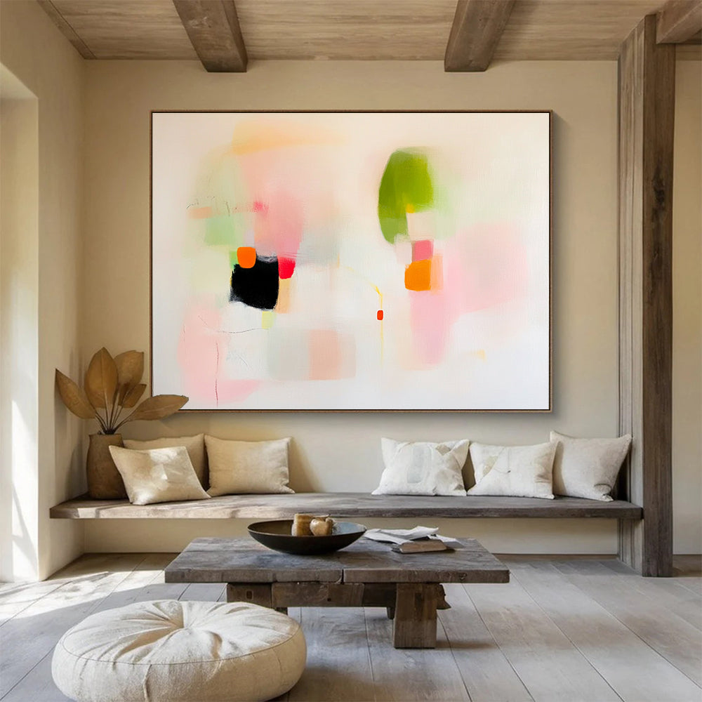 Delicate Abstract Forms Painting with Soft Colors DYP537