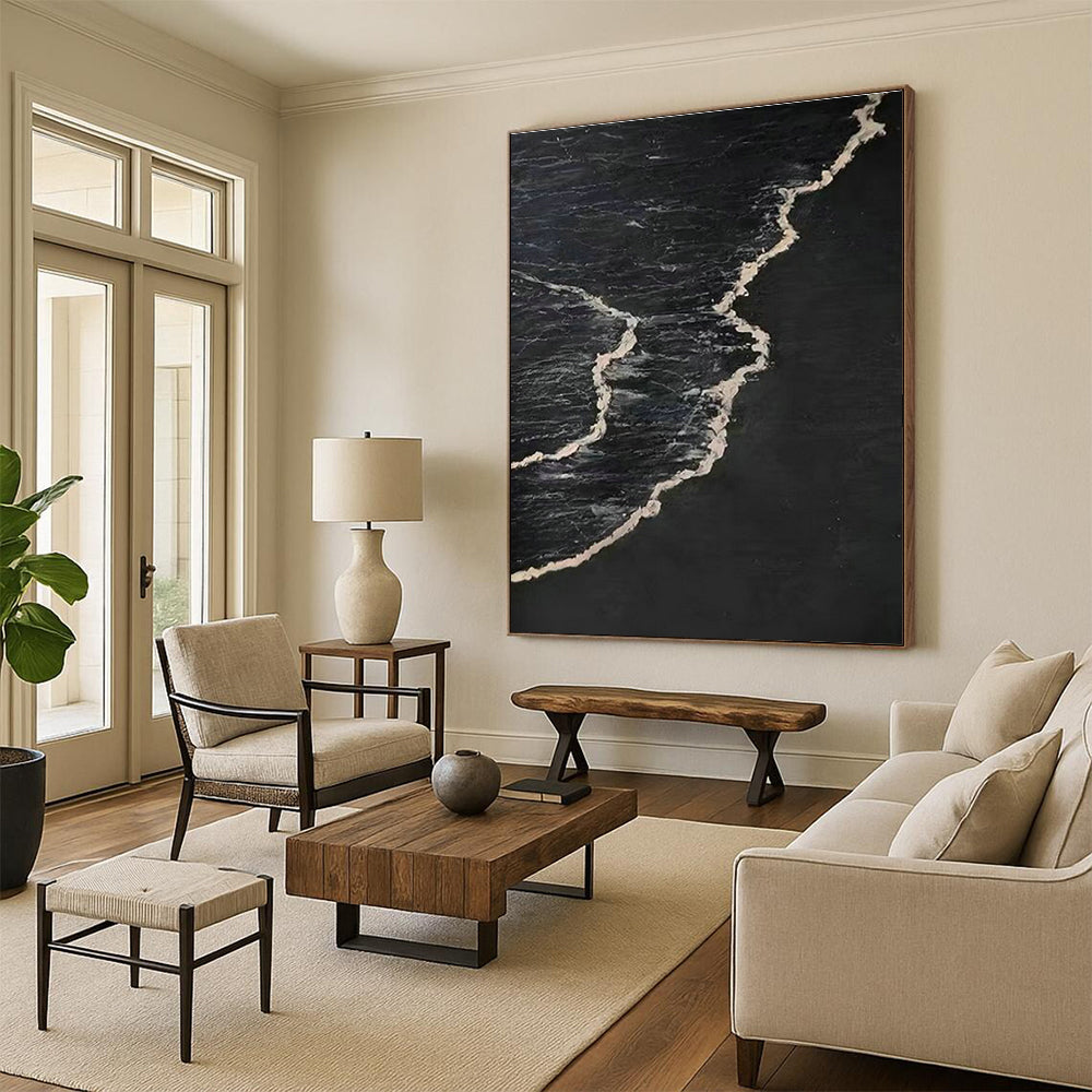 Hand-Painted Abstract Geometric Wall Hanging, Shaping the Personal Style of Bedroom and Dining Room DLZ0966