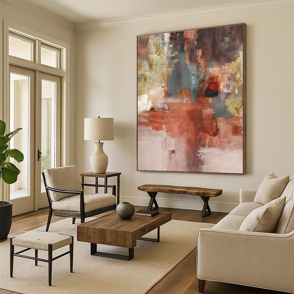 Massive Custom Abstract Paintings for Dining Room Banquet Hall Table Centerpiece Bases & Office Training Center Podium Sides DLZ0915