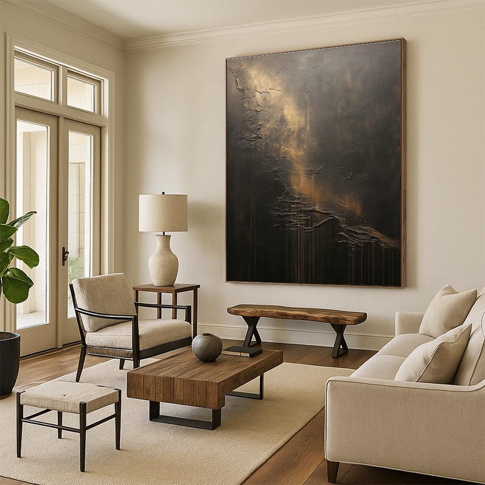 Hand-Painted Abstract Gem for Living Room & Cottage Entryway DLZ2363