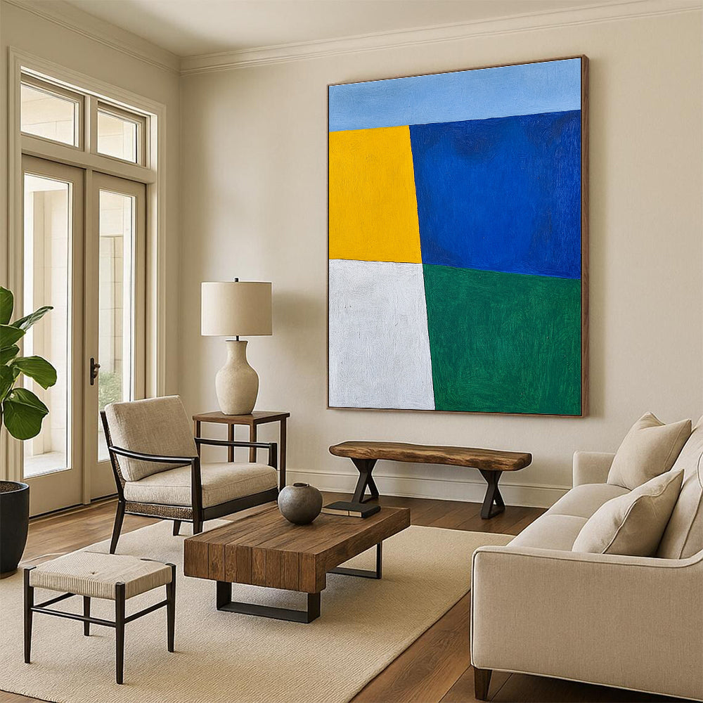 Primary Colors Geometric Block Abstract Painting GER219