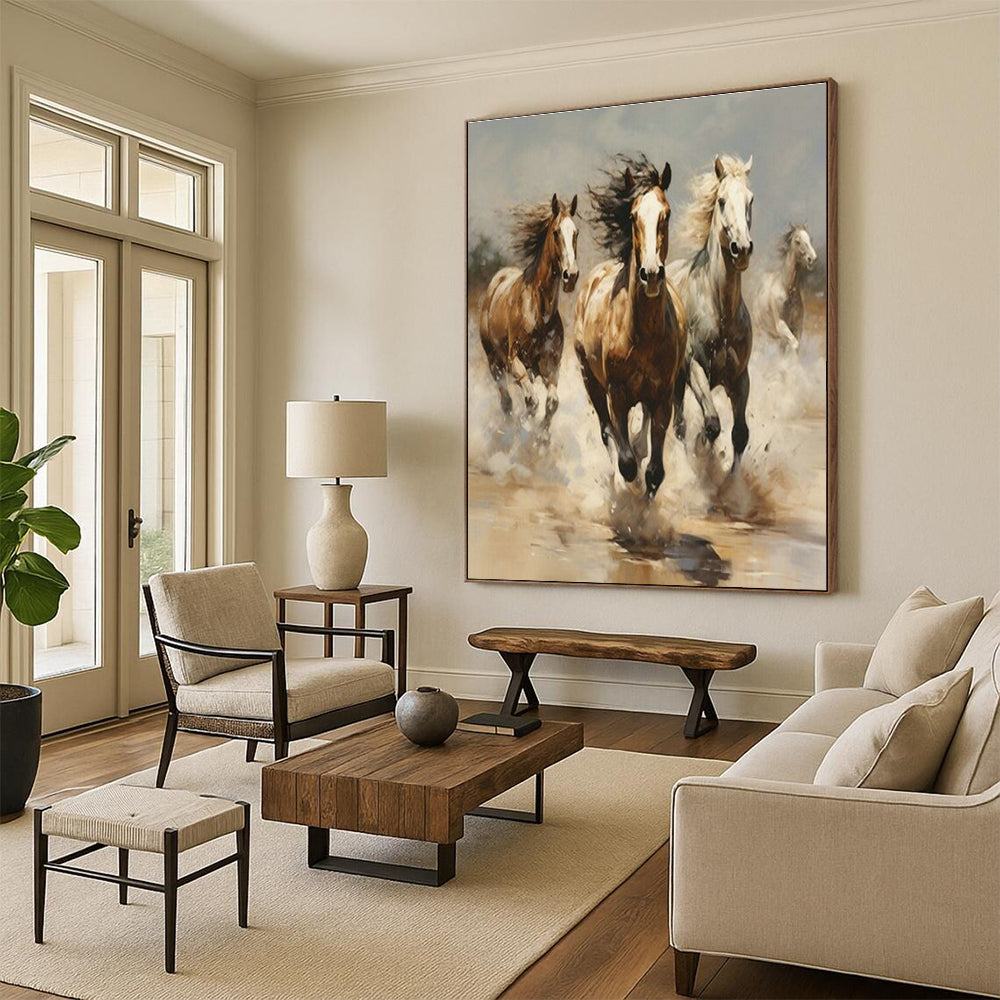 Custom Hand-Painted Abstract Painting for Bedroom and Cottage Living Room DLZ1544