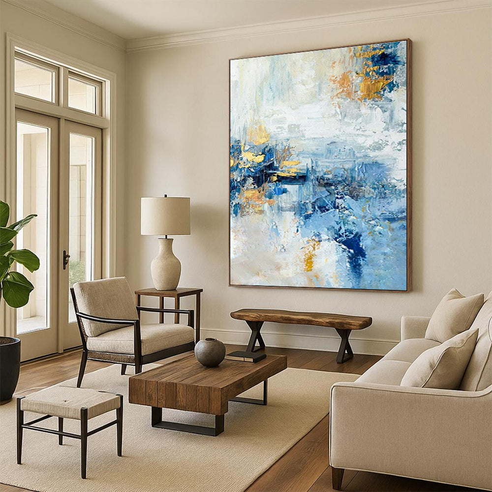 Large Hand-Painted Abstract Painting for Dining Room and Cottage Entryway DLZ1488