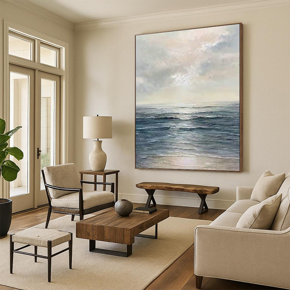 Custom Abstract Paintings for Cottage Office Meeting Nooks & Bedroom Reading Alcoves DLZ0870
