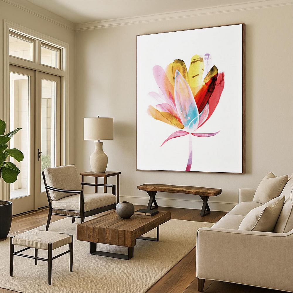 Colorful Abstract Flower with Vibrant Petals Painting ADGE215