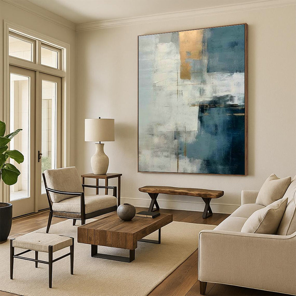 Stupendous Custom - Sculpted Handmade Abstract Canvas for Entryway & Cottage DLZ2120