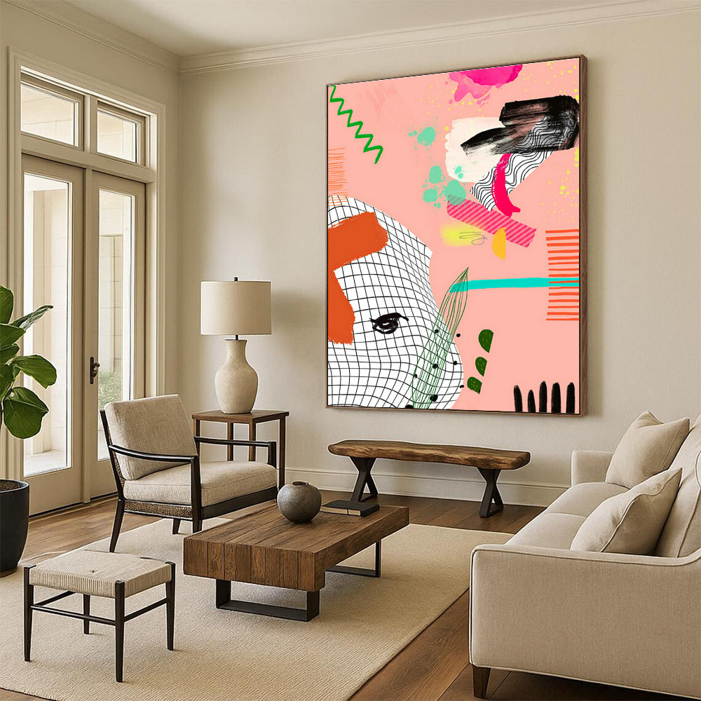 Oversized Abstract Hand - Painted Art for Entryway and Office DLZ0646