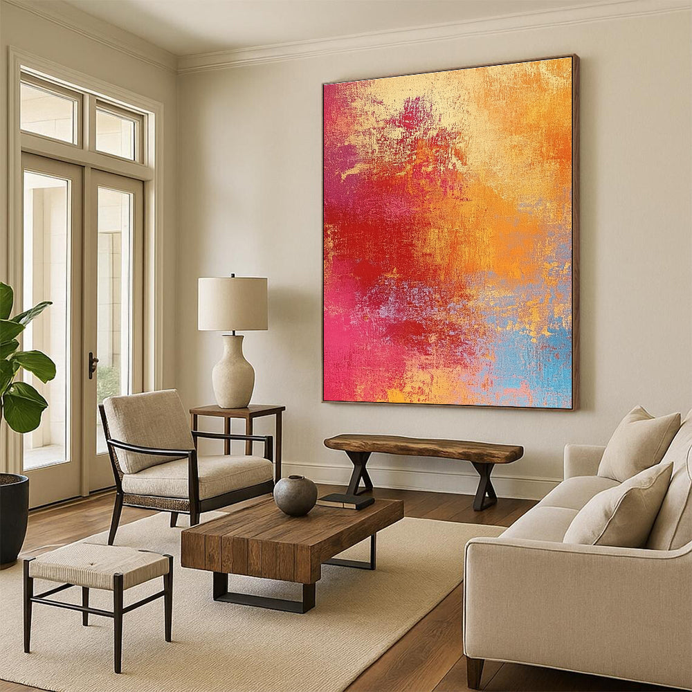Colorful Gradient Abstract Painting with Blended Hues GER501