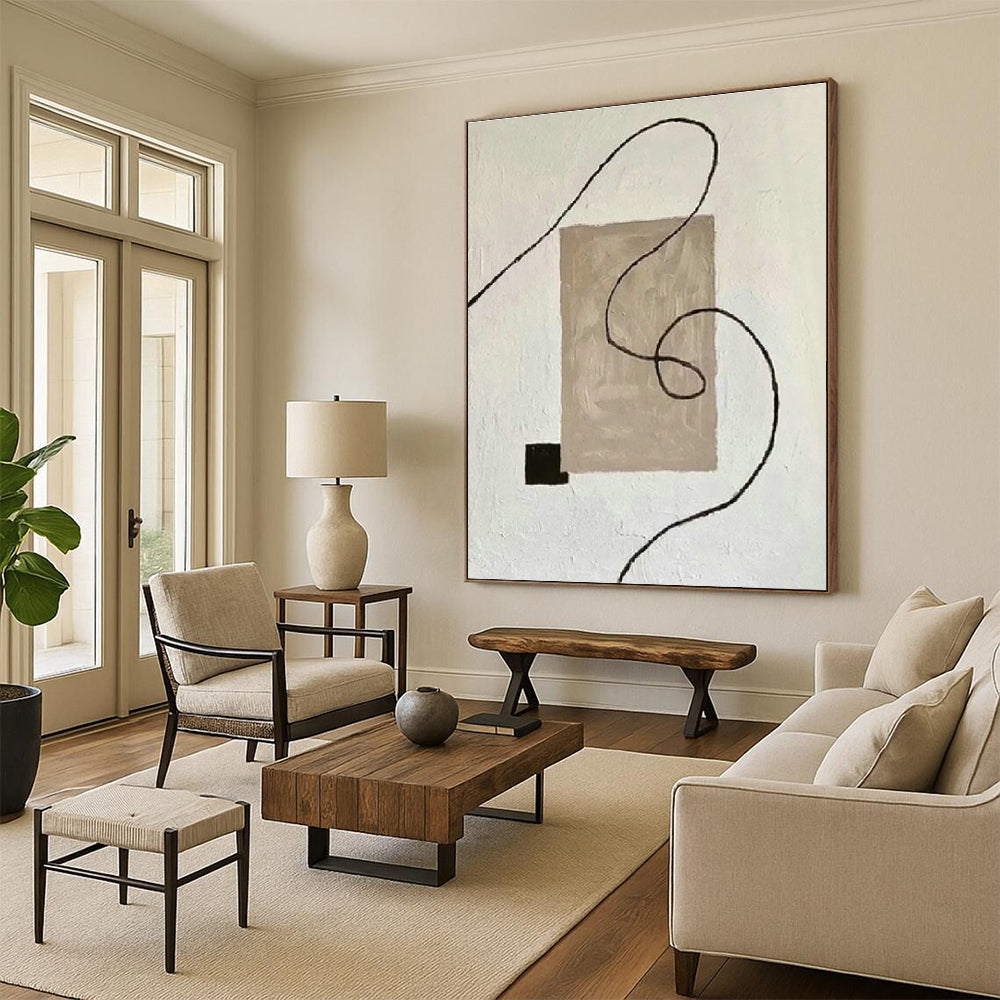 Hand - Painted Large Custom Abstract Work for Hallway & Dining Room DLZ1334