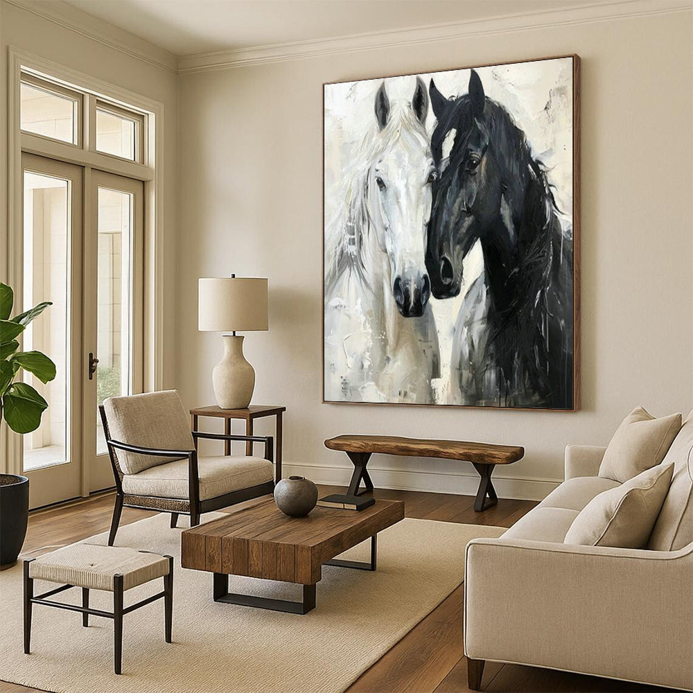 Custom - Framed Hand - Painted Abstract Canvas for Cottage Dining Room & Bedroom DLZ1408