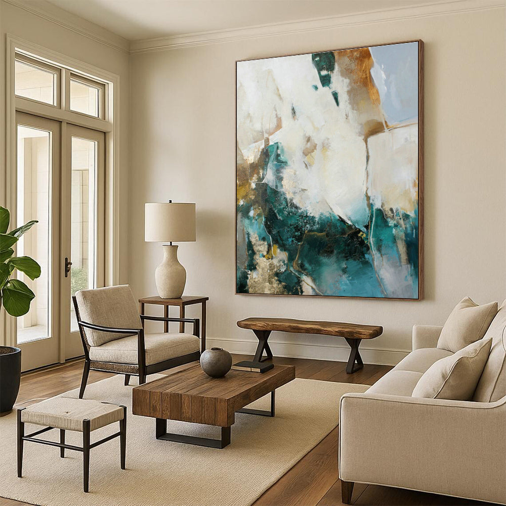 Large Custom-Made Hand-Painted Abstract Mural for Bedroom & Office DLZ1020