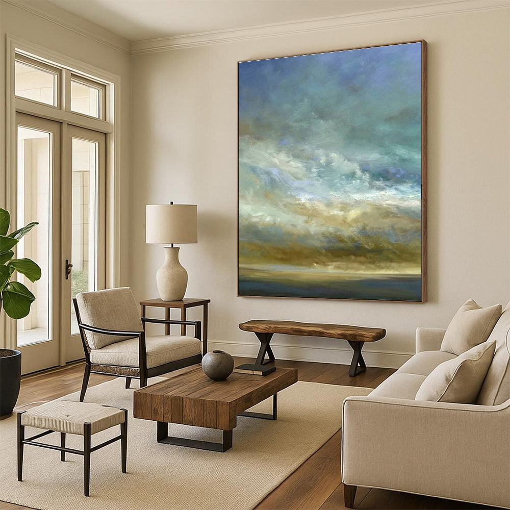 Modern-Style Hand-Painted Abstract Mural, Creating an Artistic Atmosphere for Office and Entrance DLZ0960