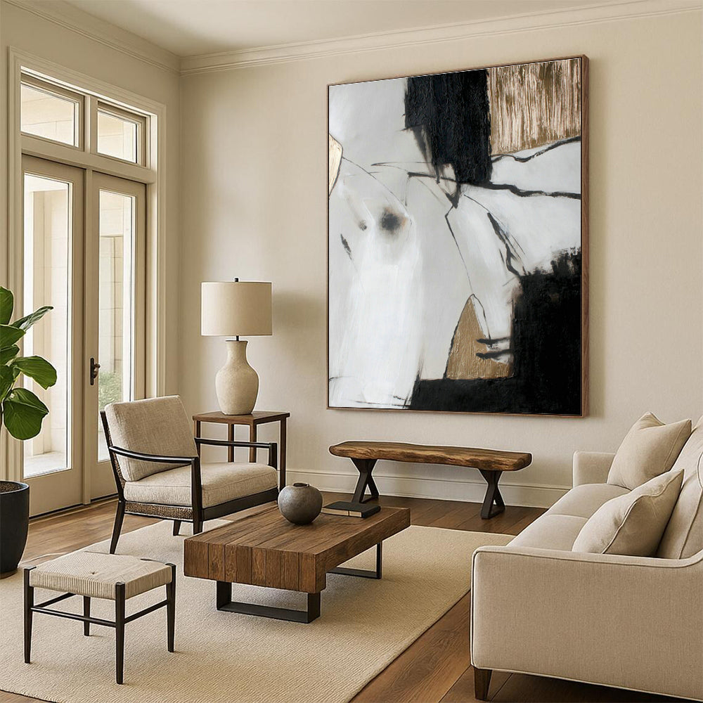 Handmade Abstract Canvas for Cottage Living Room Mantel Shelf Backdrop & Hallway Picture Ledge DLZ0394