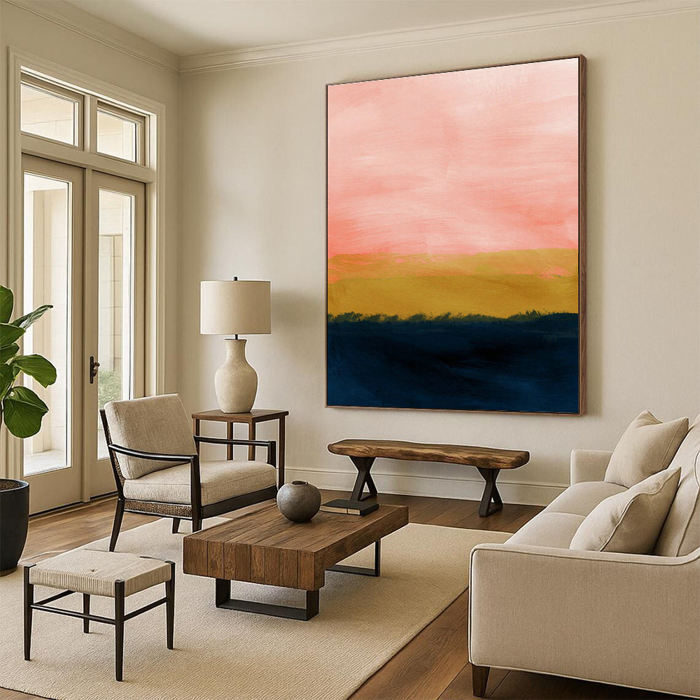 Oversized Abstract Hand - Painted Canvases for Dining Room Wine Cellars & Office Storage Closets DLZ0675