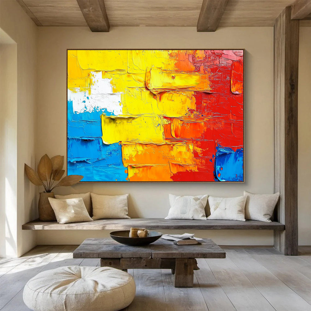 Colorful Textured Abstract Painting with Thick Brushstrokes DYP420