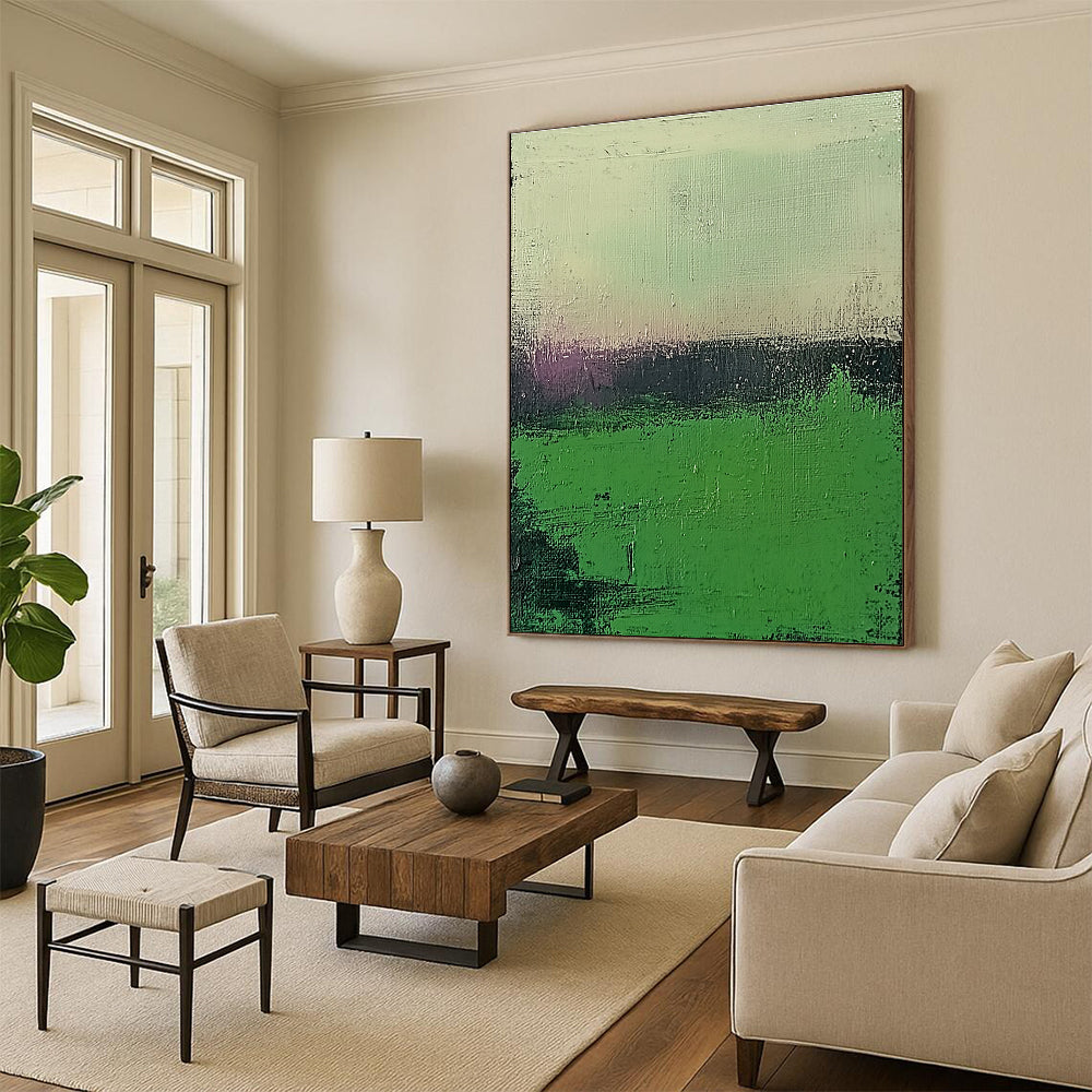 Green Gradient Abstract Painting with Subtle Color Shifts GER109