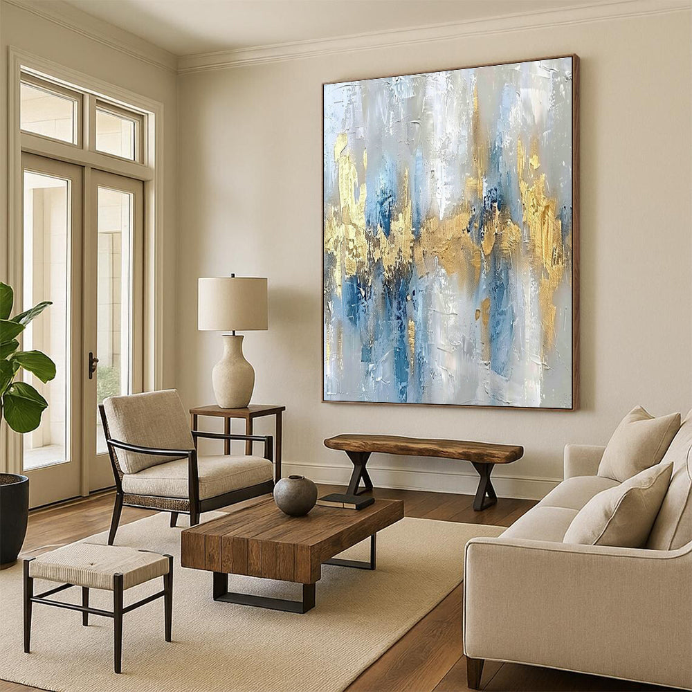 Extra-large Custom Hand-Painted Abstract Canvas for Dining Room Herb Garden Wall and Entryway Plant Stand Wall DLZ1908