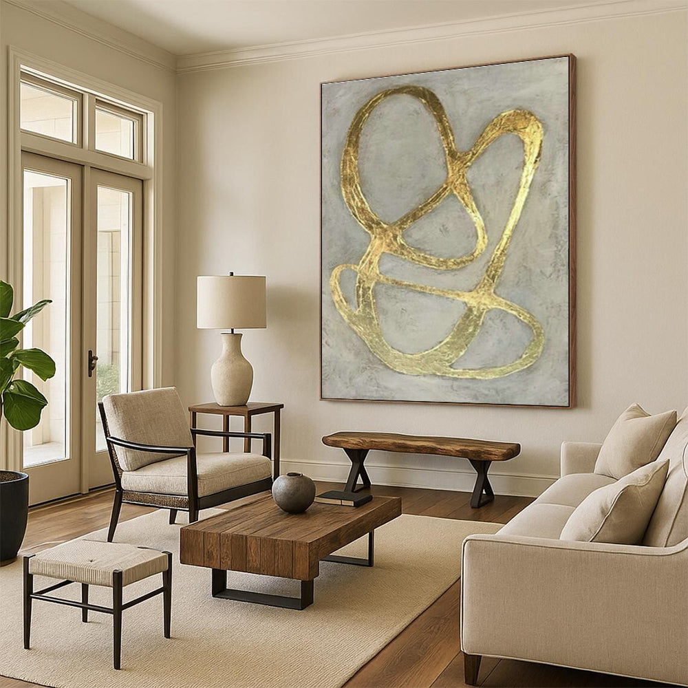 Extra-large Custom Hand-Painted Abstract Art for Dining Room China Cabinet Wall and Entryway Glove Storage Niche Wall DLZ2001