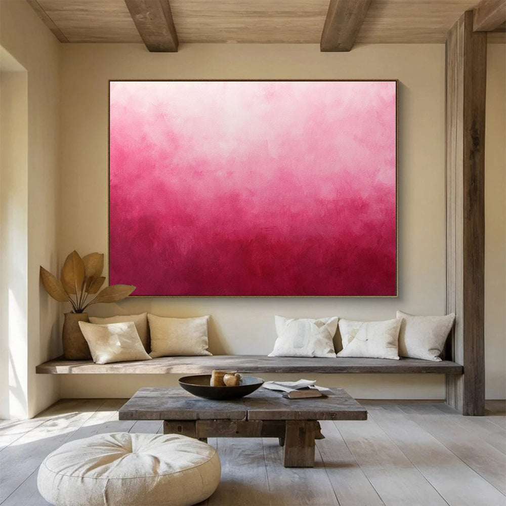 Gradient Pink Abstract Painting with Soft Color Transition DYP429