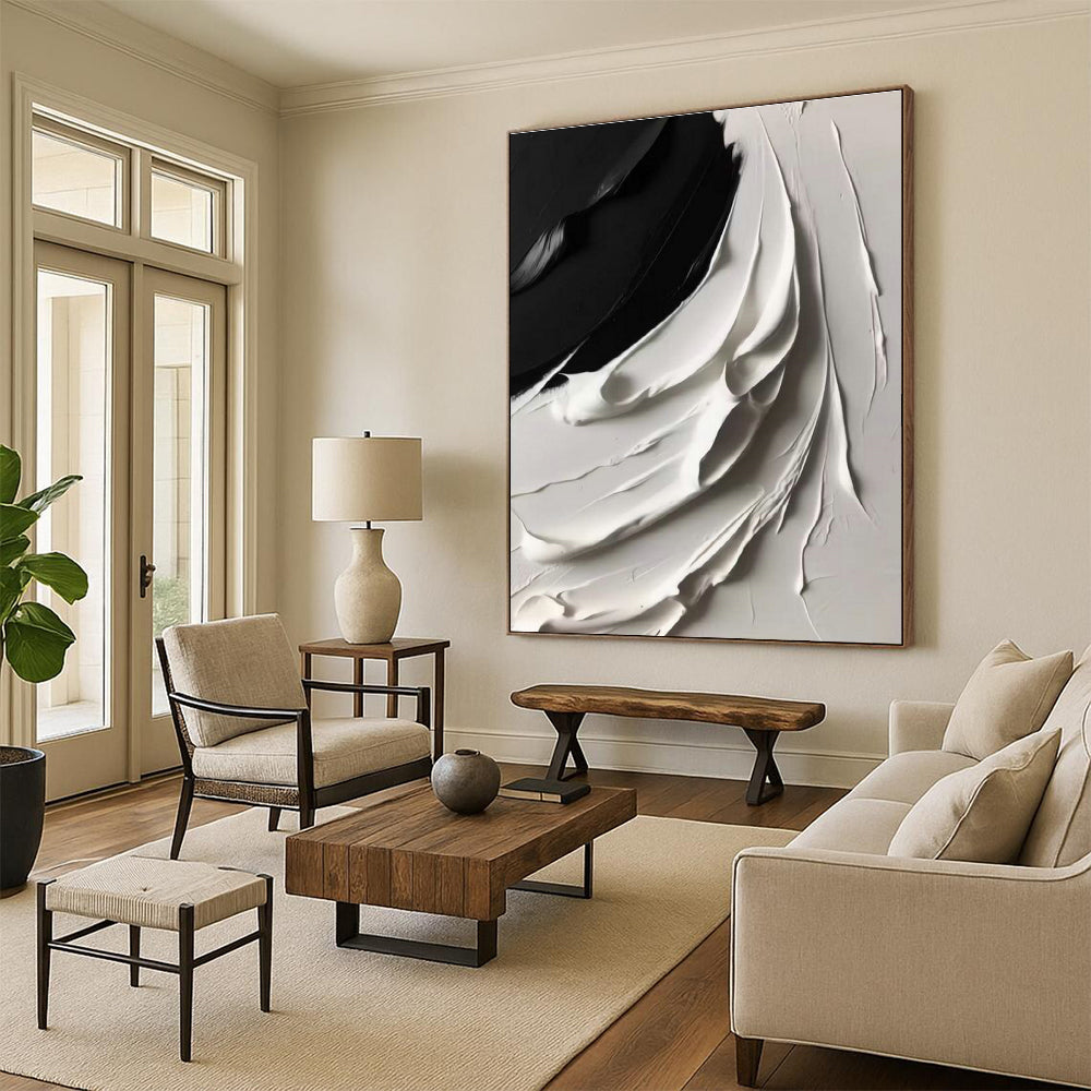 Oversized Abstract Painting for Living Room & Cottage Hallway Intersection DLZ2370