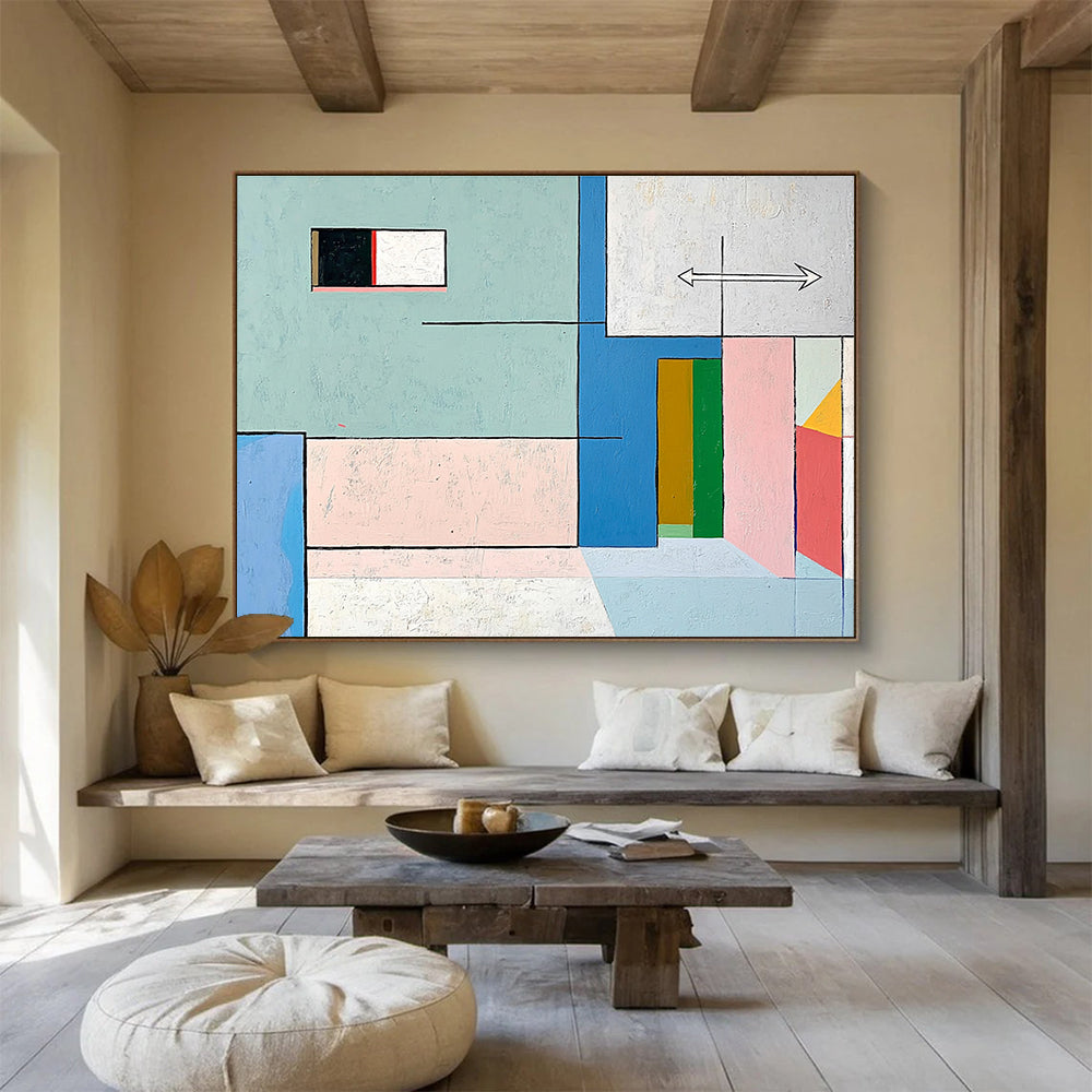 Colorful Geometric Interior Abstract Painting DYP084