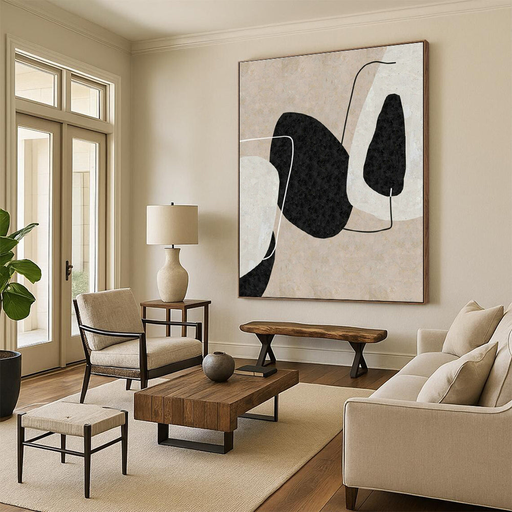 Large Handmade Abstract Canvas for Cottages & Dining Room DLZ2025