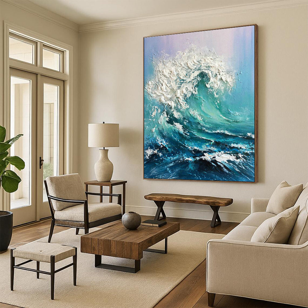 Big Custom - Formulated Handmade Abstract Painting for Office and Dining Room DLZ2148