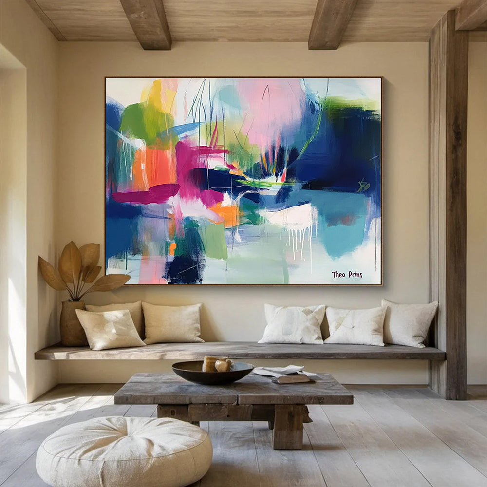 Colorful Abstract Landscape Painting with Vibrant Hues DYP530