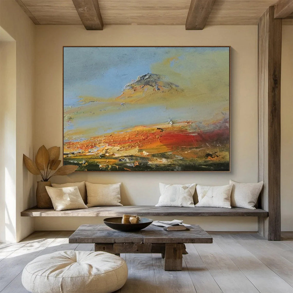 Colorful Mountain Sunset Abstract Painting THY041